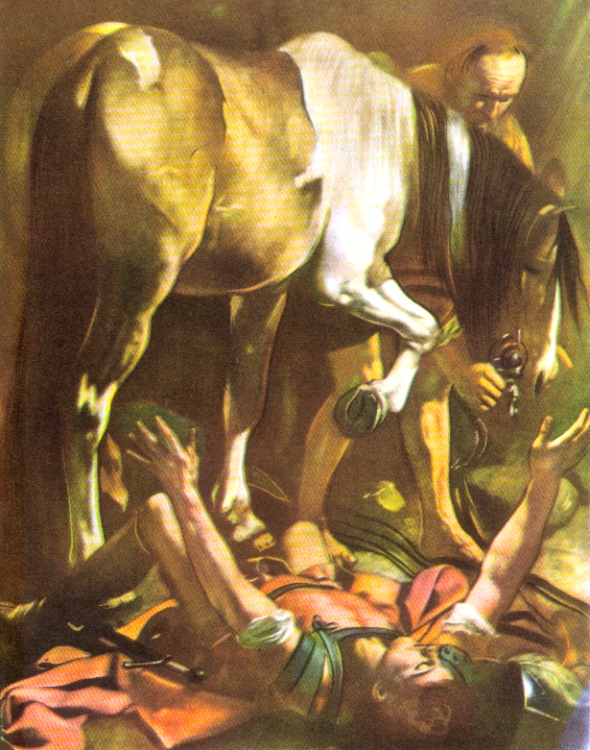 A Queda de São Paulo; óleo sobre tela de Caravaggio (1571-1610) 